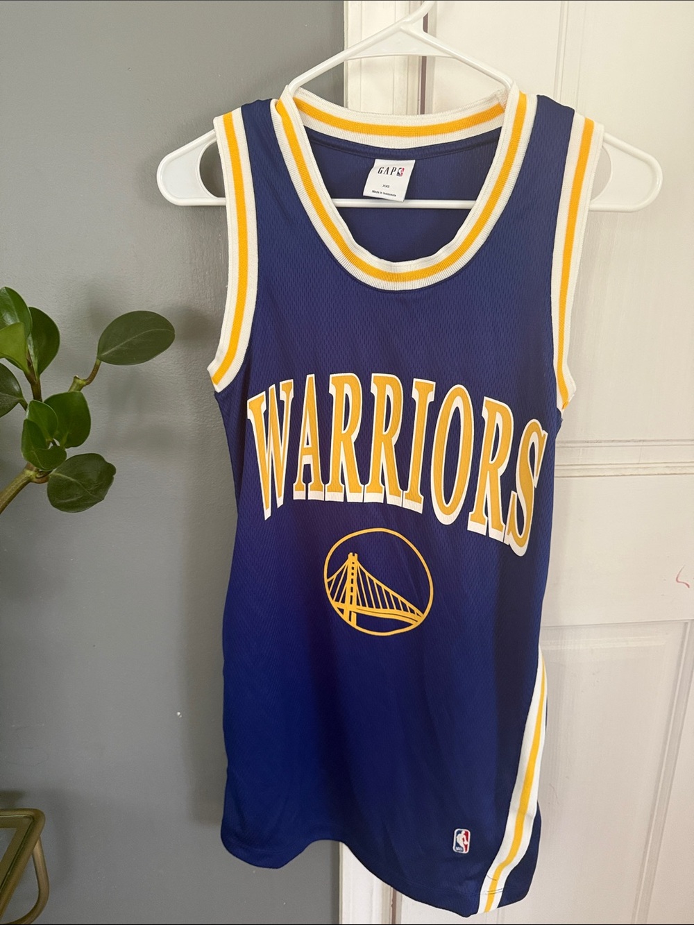 GAP Navy and Yellow Warriors Basketball Jersey